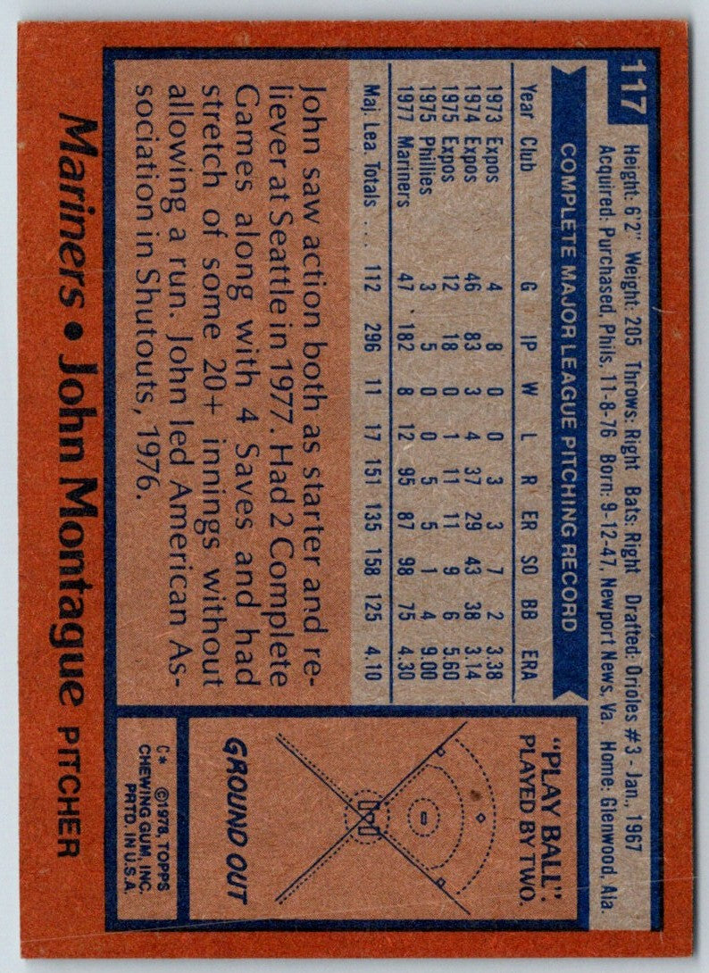 1978 Topps John Montague