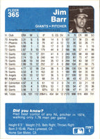 1984 Fleer Jim Barr #365