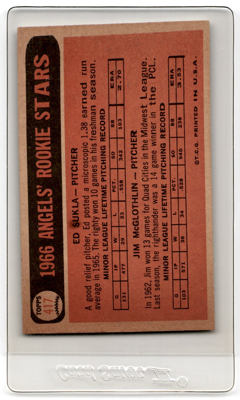 1966 Topps Angels Rookies - Jim McGlothlin/Ed Sukla