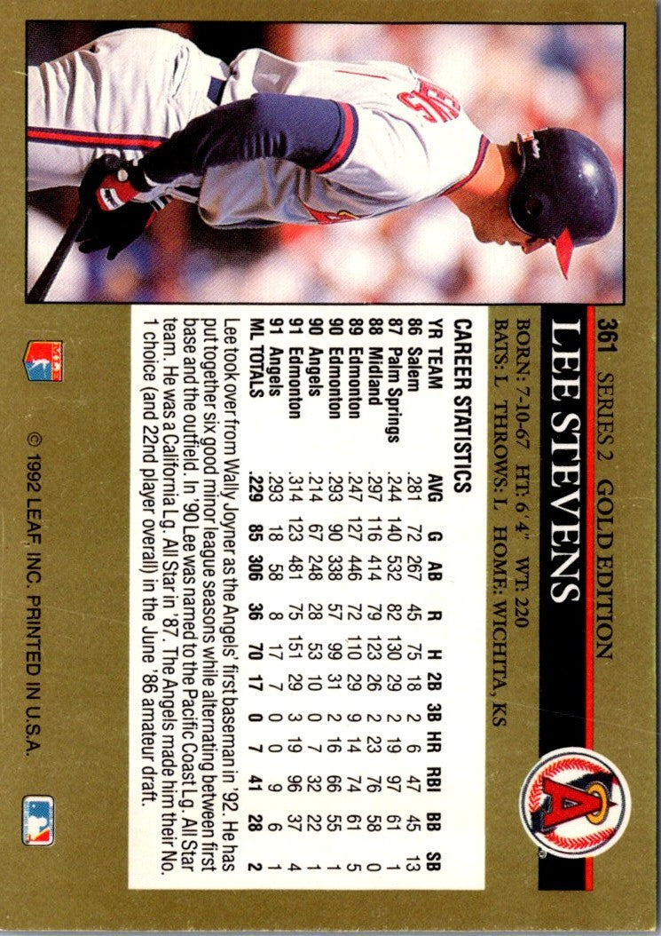 1992 Leaf Black Gold Lee Stevens