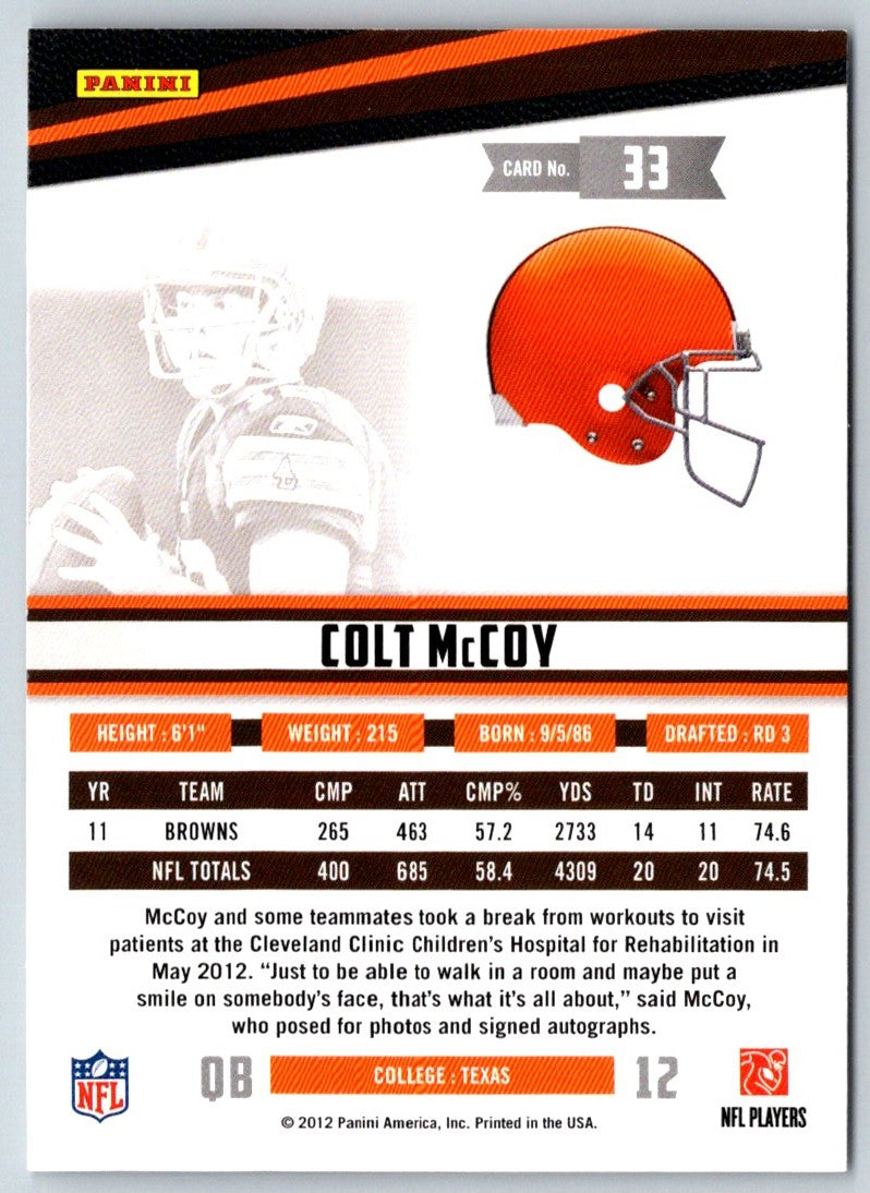 2012 Panini Certified Colt McCoy