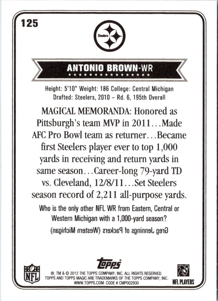 2012 Topps Magic Antonio Brown