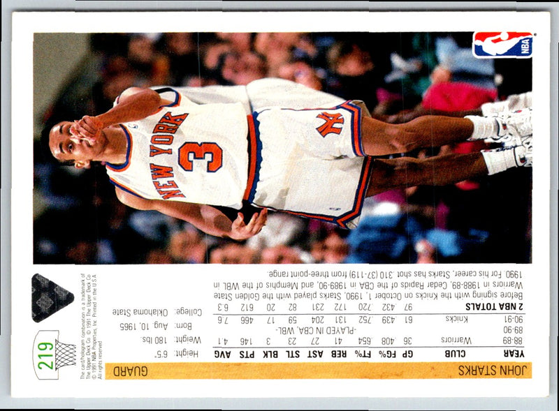 1991 Upper Deck John Starks