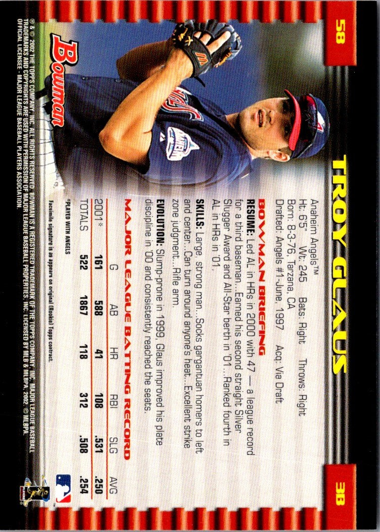 2002 Bowman Troy Glaus