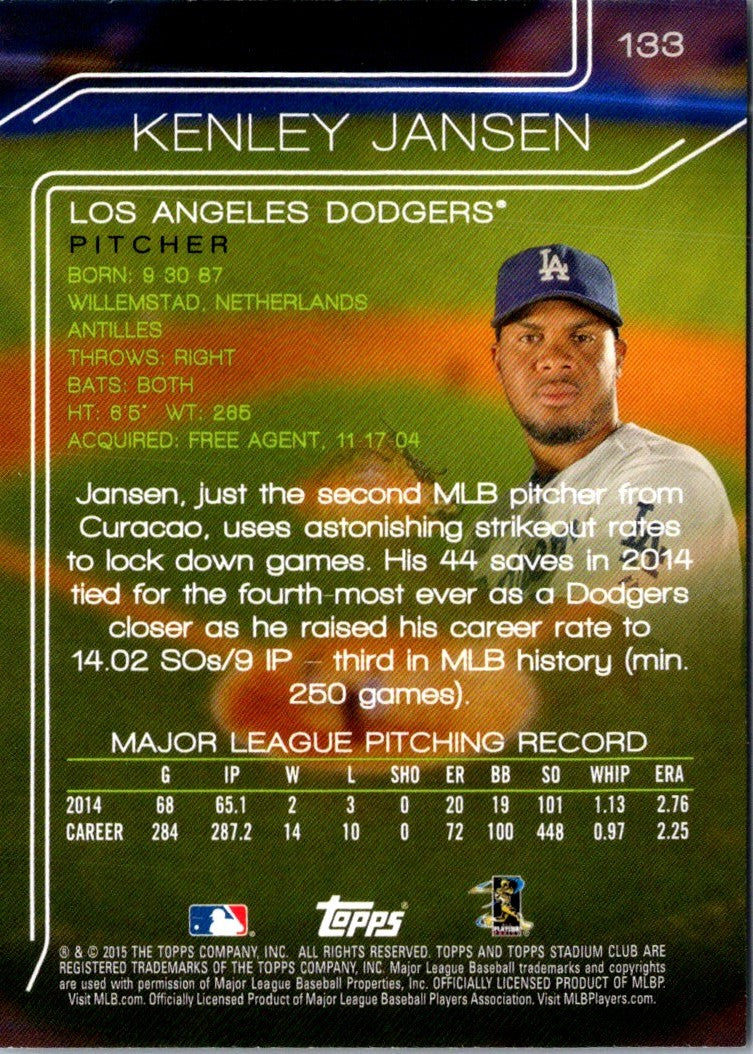 2015 Stadium Club Kenley Jansen