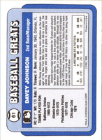 1990 Swell Baseball Greats Davey Johnson #61