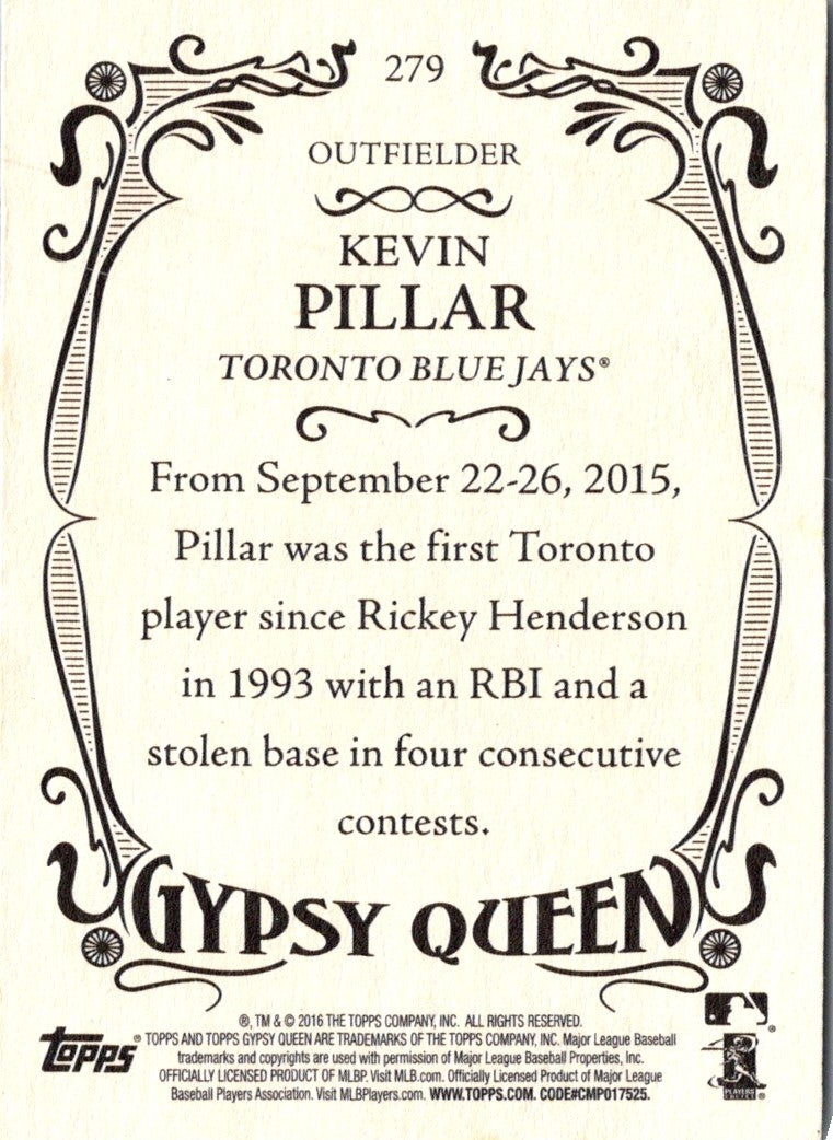 2016 Topps Gypsy Queen Kevin Pillar