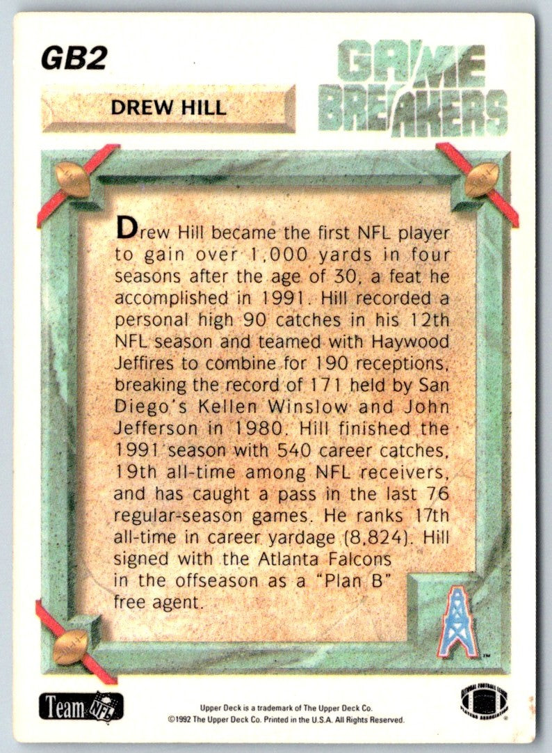 1992 Upper Deck Game Breaker Holograms Drew Hill