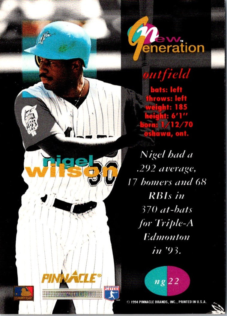 1994 Pinnacle New Generation Nigel Wilson