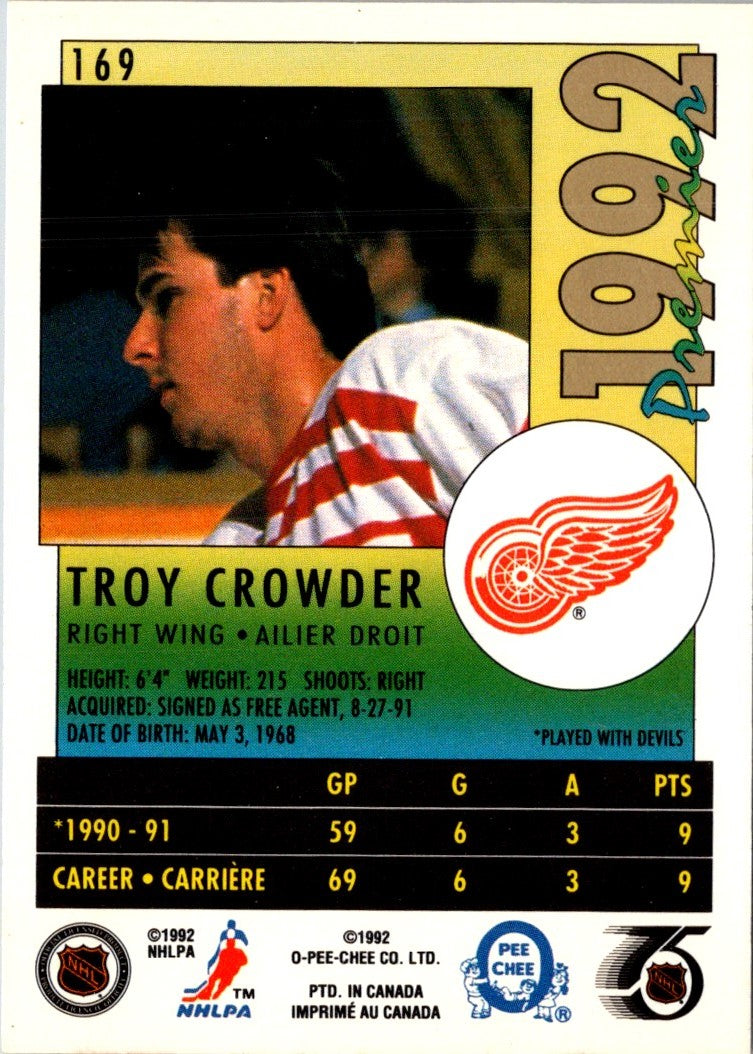 1991 O-Pee-Chee Premier Troy Crowder