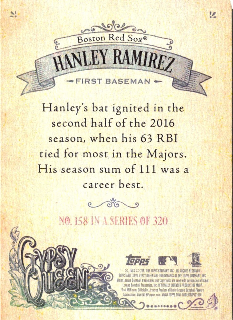 2017 Topps Gypsy Queen Hanley Ramirez