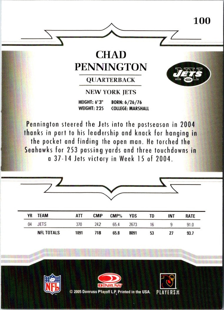 2005 Donruss Throwback Threads Chad Pennington