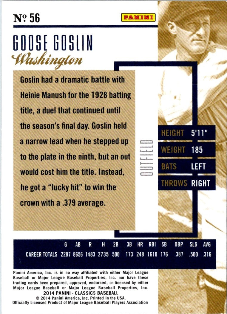 2014 Panini Classics Goose Goslin