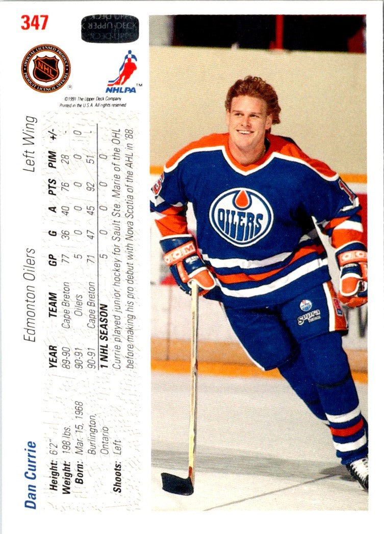 1991 Upper Deck Dan Currie