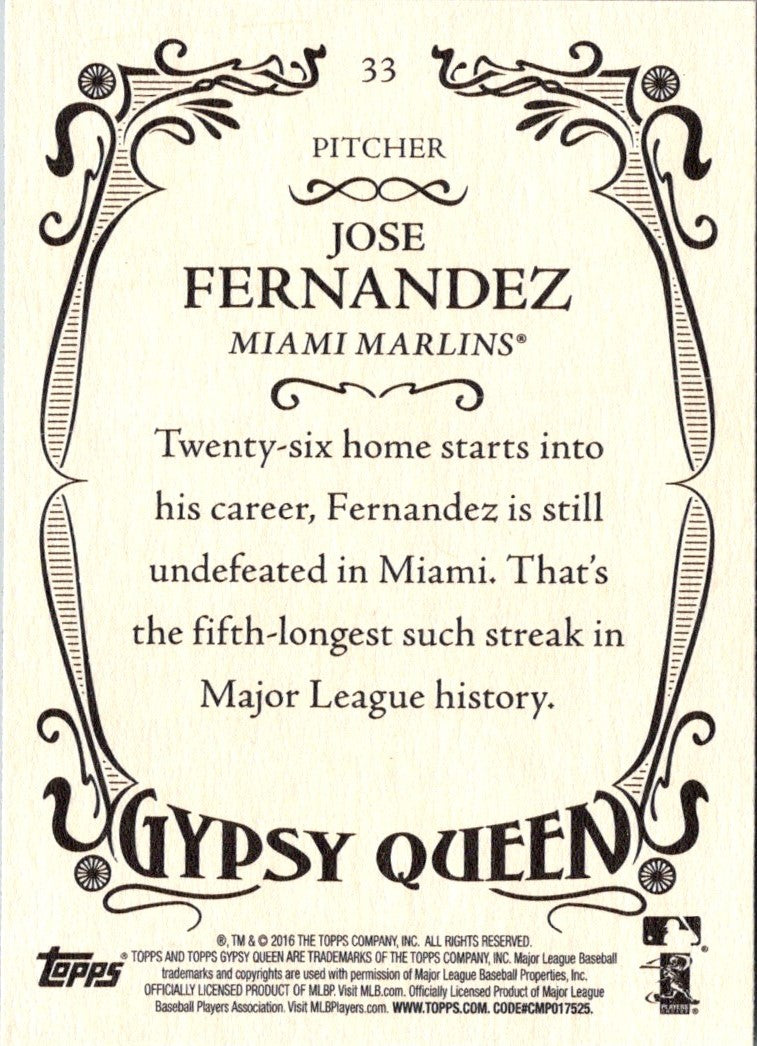 2016 Topps Gypsy Queen Jose Fernandez