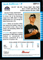 2005 Bowman Chrome Draft Picks & Prospects Josh Sullivan #BDP111 Rookie