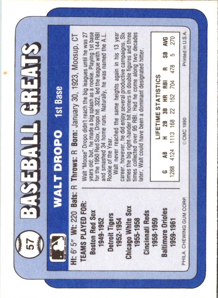 1990 Swell Baseball Greats Walt Dropo