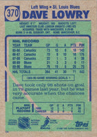 1990 Topps Dave Lowry #370 Rookie