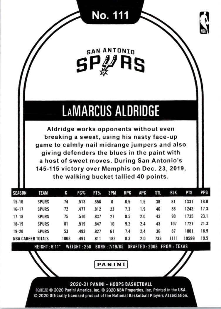 2020 Hoops LaMarcus Aldridge