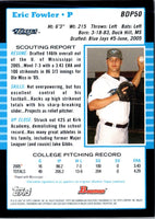 2005 Bowman Chrome Draft Picks & Prospects Eric Fowler #BDP50 Rookie