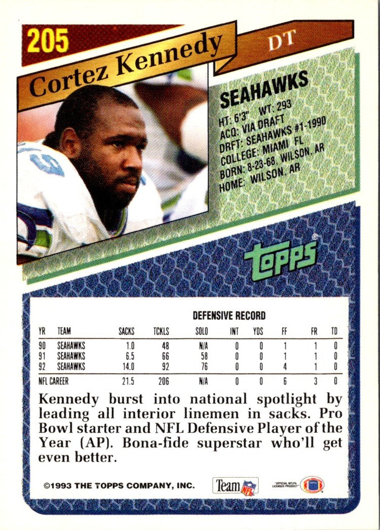 1993 Topps Gold Cortez Kennedy