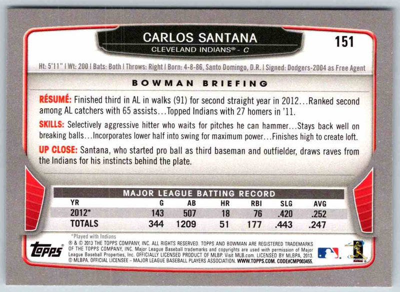 2014 Bowman Carlos Santana