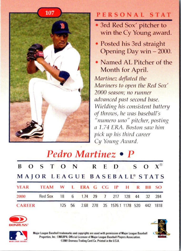 2001 Donruss Signature Pedro Martinez