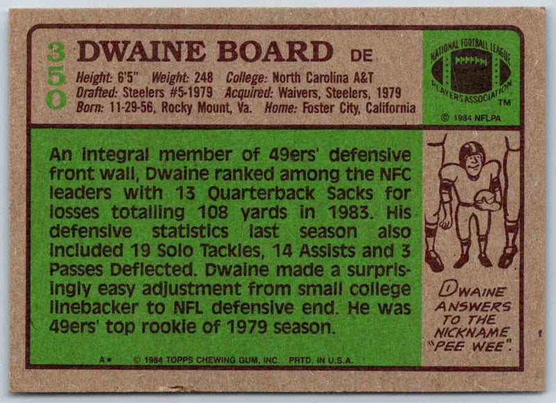 1985 Topps Dwaine Board