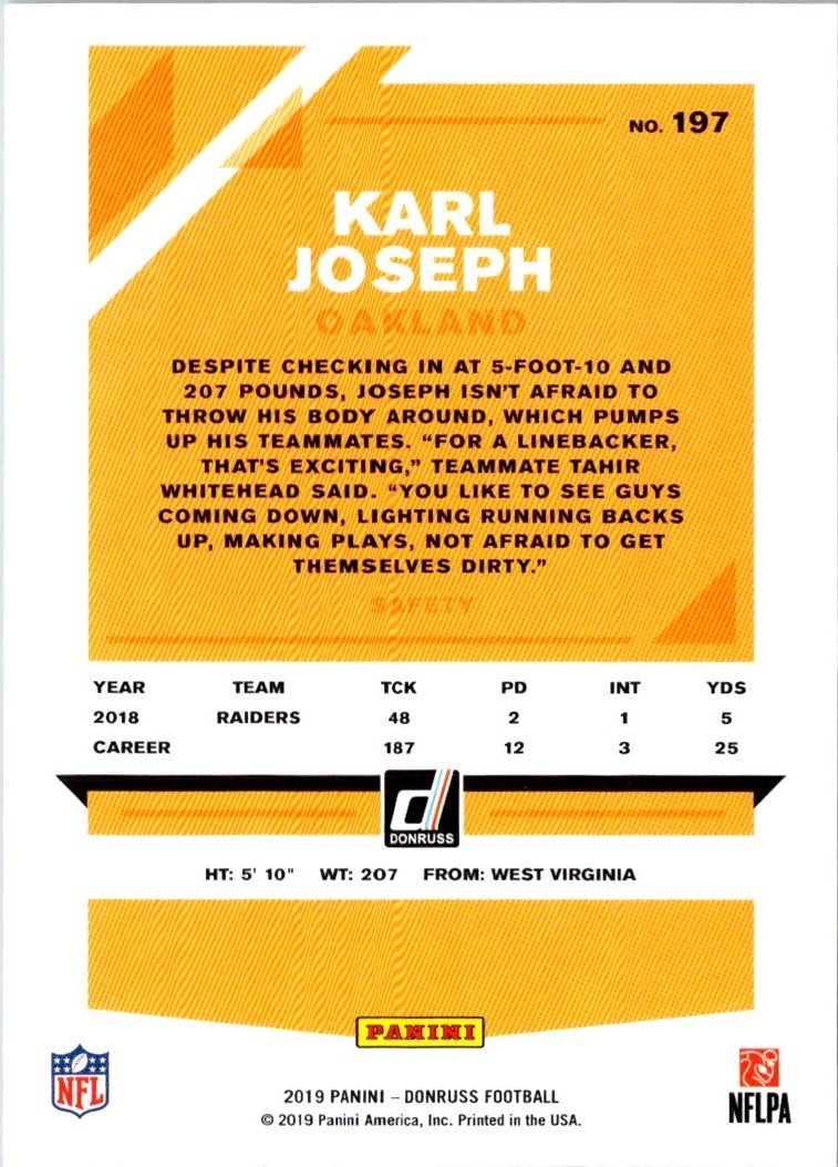 2019 Donruss Karl Joseph