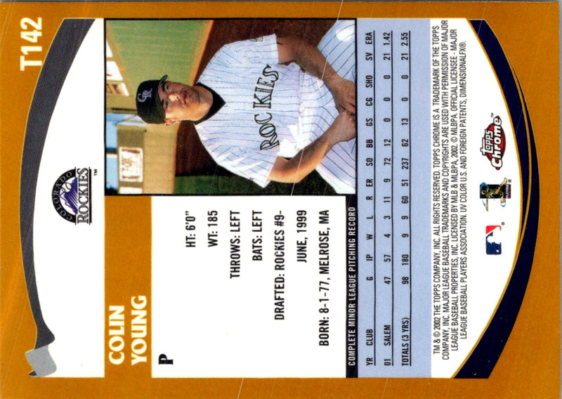 2002 Topps Traded & Rookies Colin Young