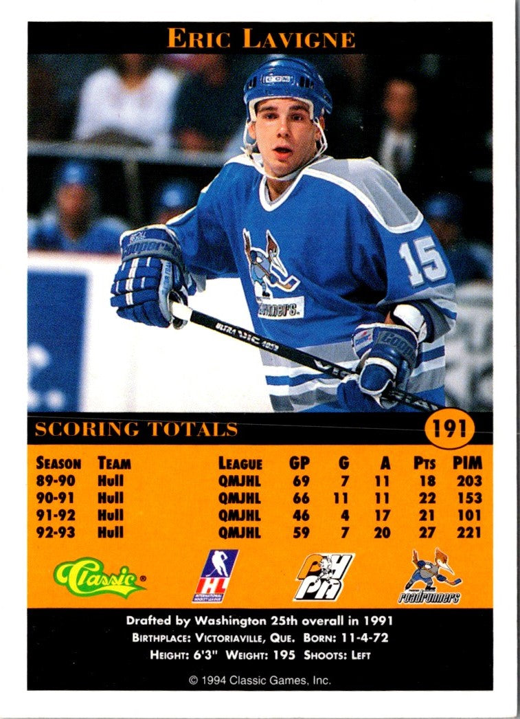 1994 Classic Pro Prospects Eric Lavigne