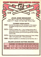 1981 Donruss Juan Beniquez #518