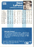 1984 Fleer Dave LaPoint #328