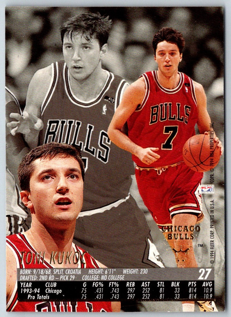 1994 Fleer European Chicago Bulls