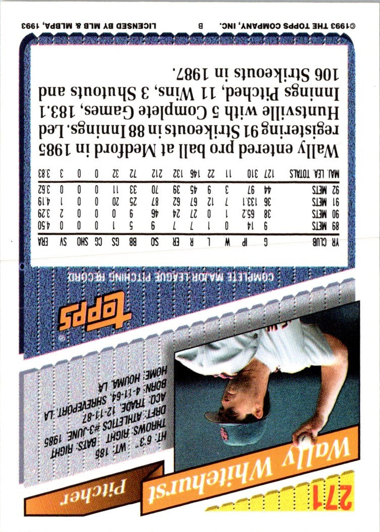 1993 Topps Wally Whitehurst