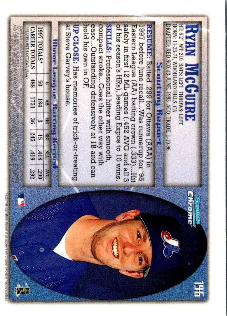 1998 Bowman Chrome Ryan McGuire