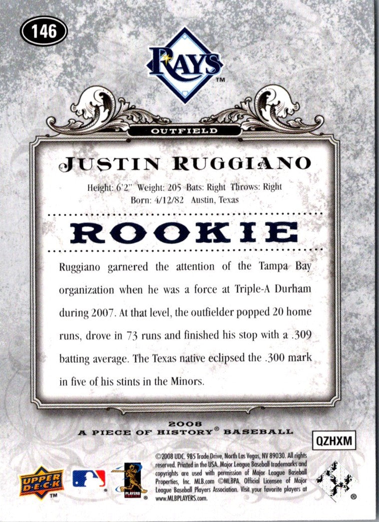 2008 Upper Deck A Piece of History Justin Ruggiano