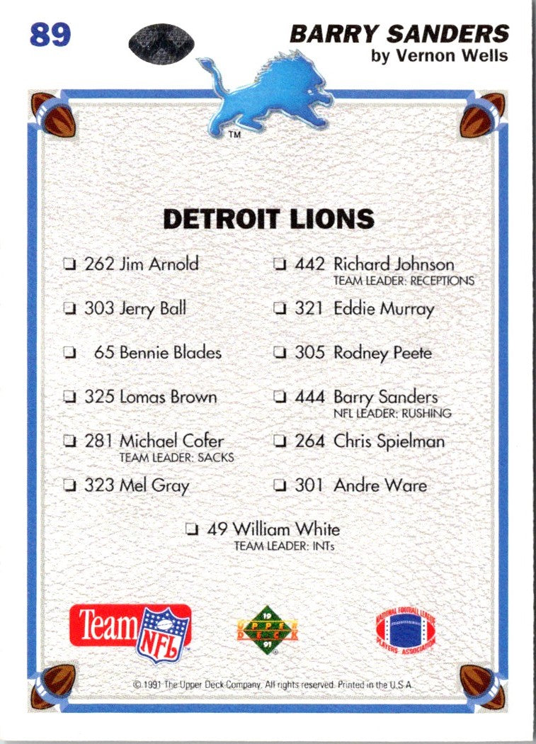 1991 UD Barry Sanders