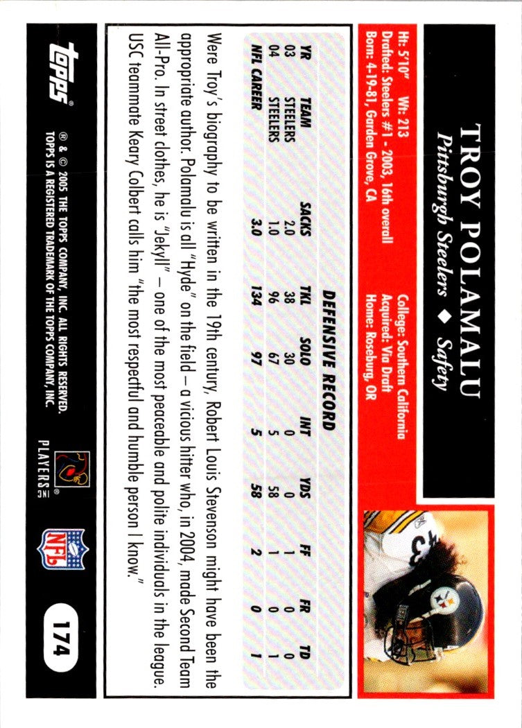 2005 Topps Troy Polamalu