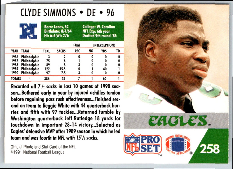 1992 Pro Set Power Clyde Simmons