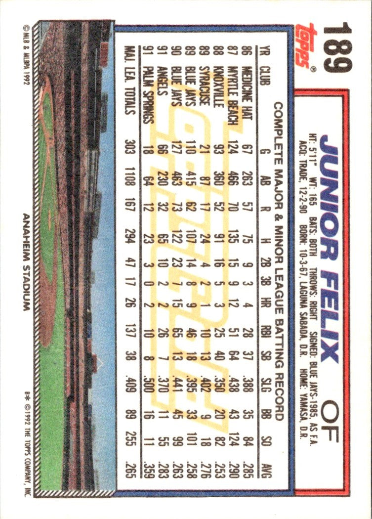 1992 Topps Junior Felix