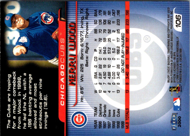 2000 Fleer Focus Kerry Wood