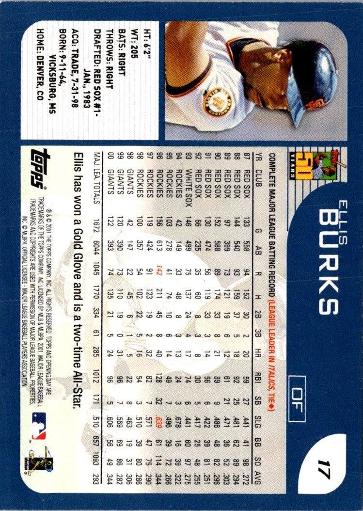 2001 Topps Opening Day Ellis Burks