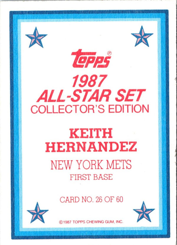 1987 Topps Glossy Keith Hernandez #26