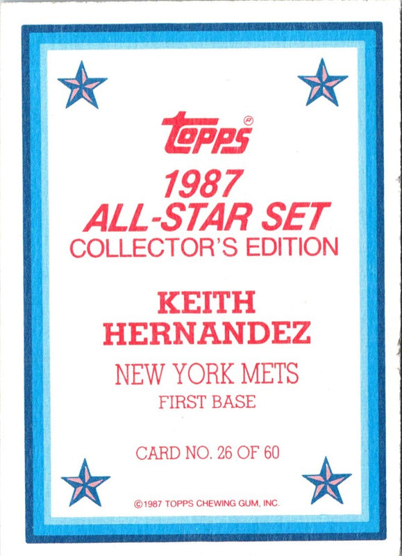 1987 Topps Glossy Keith Hernandez #26