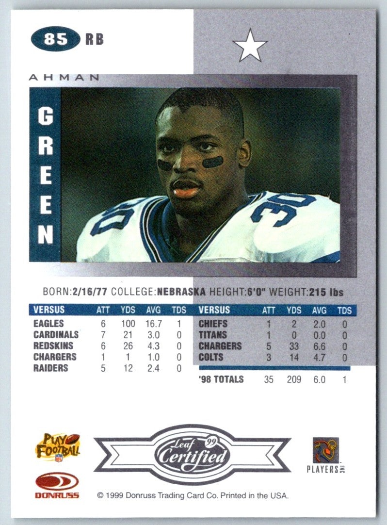 1999 Leaf Certified Ahman Green