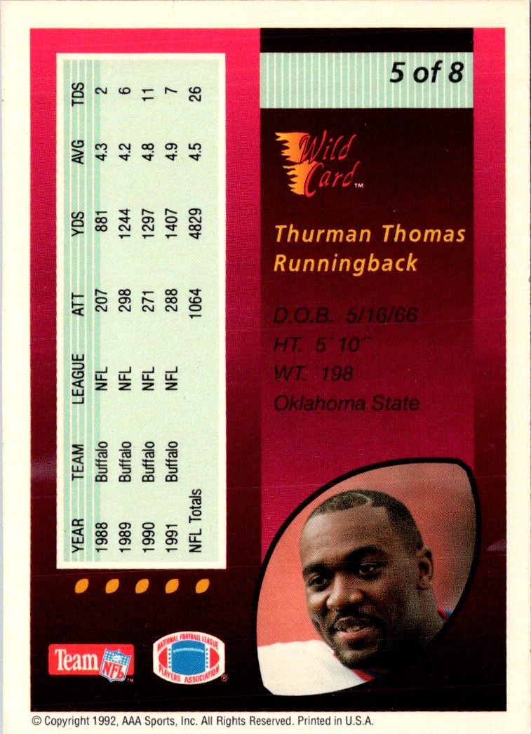 1992 Wild Card Thurman Thomas