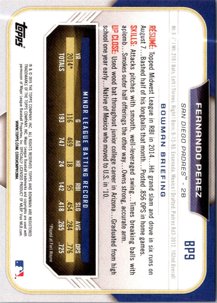 2015 Bowman Prospects Fernando Perez