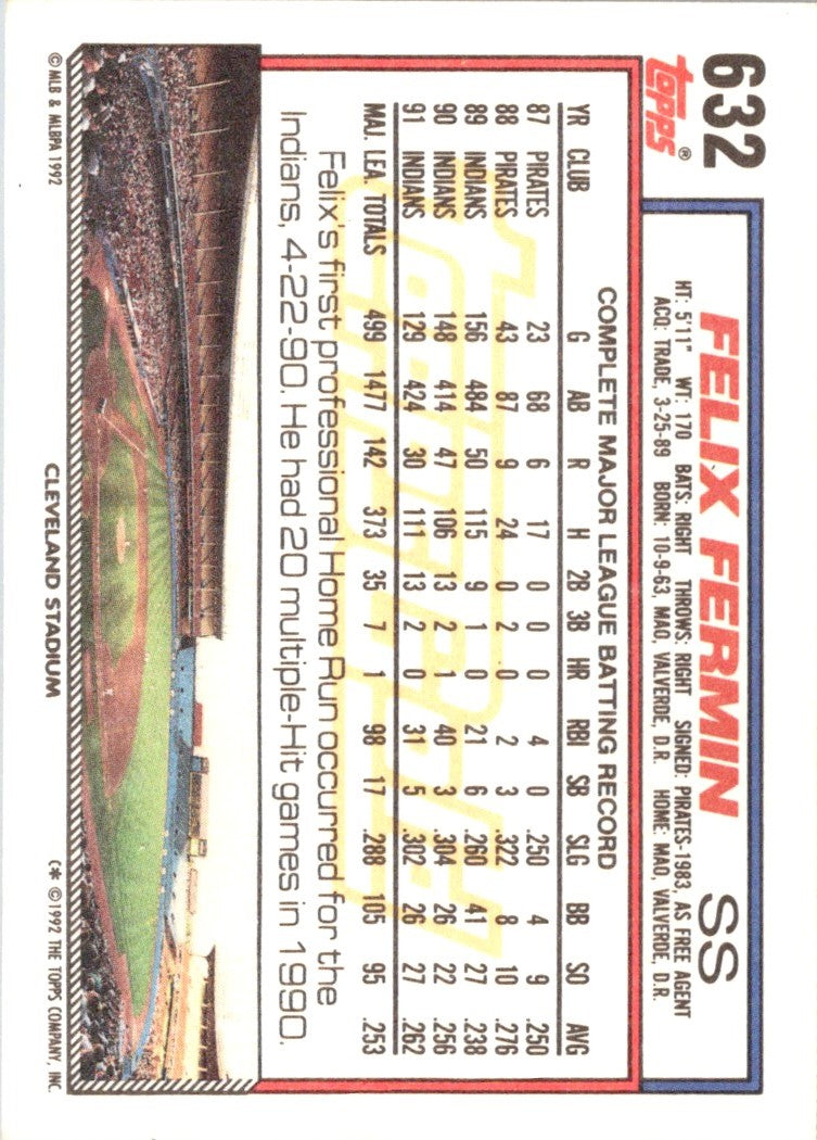 1992 Topps Felix Fermin