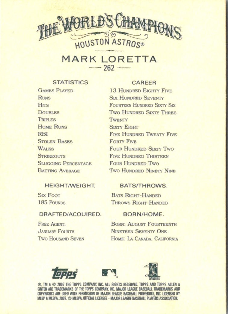 2007 Topps Allen & Ginter Mark Loretta